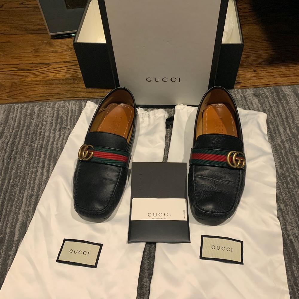 Gucci Loafers.with strap. Mens Size 10